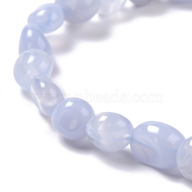Bracelets élastiques à perles en agate bleu naturel(BJEW-F414-02B-12)-3