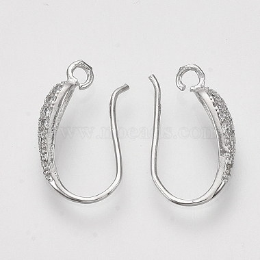 Brass Micro Pave Cubic Zirconia Earring Hooks(ZIRC-Q022-035P-NF)-2