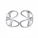304 Stainless Steel Oval Wrap Open Cuff Ring(RJEW-T023-62P)-1