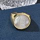 Brass & White Shell Cuff Open Rings(KK-CBA56EF-42C-G)-2