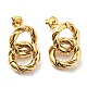 304 Stainless Steel Grooved Ring Dangle Stud Earrings(EJEW-B023-03G)-1