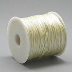Nylon Satin Rattail Cords, Beading Threads for Bracelet Jewelry Making Chinese Knot Macrame Craft, Beige, about 1mm, about 76.55 yards(70m)/roll(NWIR-Q010A-084)