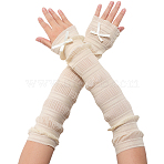 Polyester Long Oversleeves, Sun Protection Sleeves, Cornsilk, 435x100x2mm(AJEW-WH20064-15)