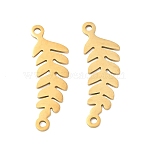 304 Stainless Steel Connector Charms, Leaf Links, Golden, 31.5x10x1mm, Hole: 1.7mm(SA-CBAE6A3-06G)