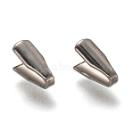 Tarnish Resistant 304 Stainless Steel Folding Crimp Ends, Fold Over Crimp Cord Ends, Stainless Steel Color, 7.5x3x3mm, Hole: 3x1mm(STAS-G122-09P-A03)
