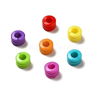 Opaque Acrylic Beads, Grooved Column, Mixed Color, 7x5mm, Hole: 3mm, about 3600pcs/500g(MACR-J123-33)