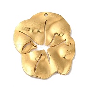 304 Stainless Steel Pendants, Flower Charm, Golden, 25.5x22.5x1.5mm, Hole: 1.2mm(STAS-Q309-10G)
