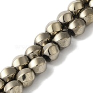 Electroplated Synthetic Magnetic Hematite Beads Strands, Faceted, Twist, Antique Silver Plated, 8mm, Hole: 1.2mm, about 47pcs/strand, 15.75''(40cm)(G-I364-J01-02)