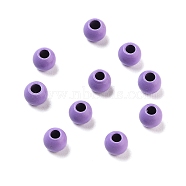 Spray Painted 202 Stainless Steel Beads, Round, Medium Purple, 4x3mm, Hole: 1.5mm(STAS-G340-01C)