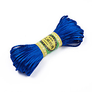 Polyester Rattail Satin Cord, for Chinese Knotting, Jewelry Making, Blue, 2mm, about 21.87 yards(20m)/bundle, 6bundles/bag(OCOR-Q006-20)
