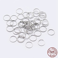 Rhodium Plated 925 Sterling Silver Open Jump Rings, Round Rings, Platinum, 26 Gauge, 5x0.4mm, Inner Diameter: 4mm, about 526pcs/10g(STER-F036-02P-0.4x5mm)