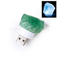 Nuggets Natural Fluorite USB Night Light, Healing Raw Stone Night Lamp for Bedroom Home Decor, 30~40mm(PW-WGC42A4-04)