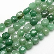 Natural Green Aventurine Nuggets Beads Strands, 8~12x8~12mm, Hole: 1mm, about 31~40pcs/strand, 15.5 inch(G-L154-10)