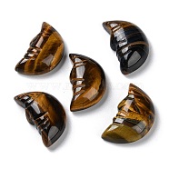 Natural Tiger Eye Carved Healing Moon with Human Face Figurines, Reiki Energy Stone Display Decorations, 26x14~14.5x7mm(G-B062-06A)
