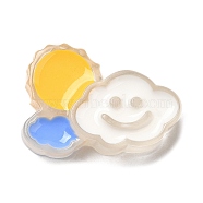 Translucent Resin Cabochons, with Enamel, Cloud, 19.5x27x8mm(RESI-H147-01C)