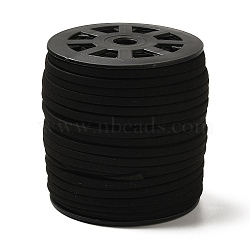 Faux Suede Cords, Faux Suede Lace, Black, 5x1.5mm, 100yards/roll(300 feet/roll)(LW-S011-1)