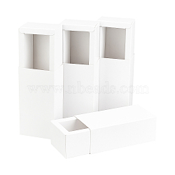 Paper Cardboard Boxes, Essential Oil Packing Box, Gift Box, Rectangle, White, 10.3x5.35x3.6cm, Inner Diameter: 8.5x3.5x3.5cm, Unfold: 22.7x28x0.05cm and 10.4x9x0.05cm, 2pcs/set(CBOX-WH0003-16C-01)