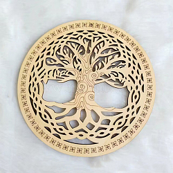 Wooden Hollow Coaster, Wood Cup Mat, Tree of Life, 150mm(WG79194-02)