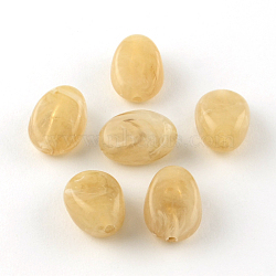 Oval Imitation Gemstone Acrylic Beads, Dark Khaki, 18x13x9.5mm, Hole: 2mm, about 310pcs/500g(OACR-R052-20)