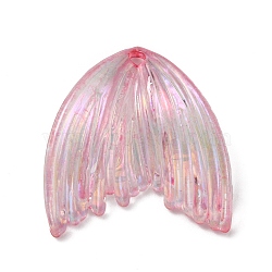 Grandient Color Opaque Resin Pendants, Fishtail Charm, Pink, 26.5x26x5mm, Hole: 2mm(RESI-WH0026-74L)