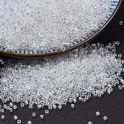 MIYUKI Delica Beads Small, Cylinder, Japanese Seed Beads, 15/0, (DBS0050) Crystal Luster, 1.1x1.3mm, Hole: 0.7mm, about 3500pcs/10g(X-SEED-J020-DBS0050)