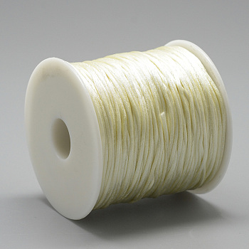 Nylon Thread, Rattail Satin Cord, Beige, about 1mm, about 76.55 yards(70m)/roll