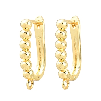 Brass Hoop Earring Findings, Round, with Loop, Long-Lasting Plated, Rack Plating, Lead Free & Cadmium Free, Golden, 23.5x3.5x13mm, Hole: 2mm, Pin: 1mm
