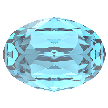 Preciosa&reg MAXIMA Crystal Fancy Stones, Czech Crystal, 435 12 601 Oval, Dura Foiling, 60010 Aqua Bohemica, 8x6mm