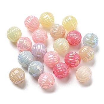 Imitation Jelly and Luminous Acrylic Beads, Round, Mixed Color, 12x12mm, Hole: 2mm