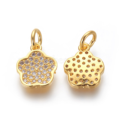 Brass Micro Pave Cubic Zirconia Charms(ZIRC-J021-20G-RS)-2