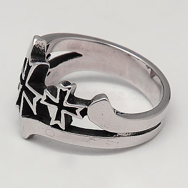 Персонализированные ретро 304 поперечные кольца из нержавеющей стали для мужчин(RJEW-F006-116)-2