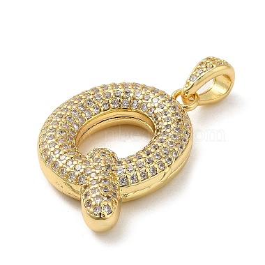 Brass Micro Pave Cubic Zirconia Pendants(KK-E061-03G-17)-2