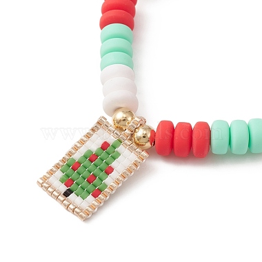 Handmade Polymer Clay Bead Stretch Bracelets for Women(BJEW-MZ00042-01)-3