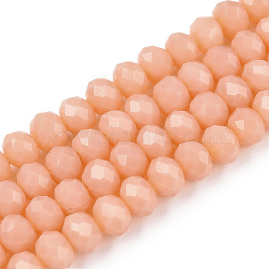 Misty Rose Rondelle Glass Beads