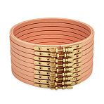 Beech Wood Cross Stitch Embroidery Hoops, Brass Fastener Sewing Tools Accessory, Round, PeachPuff, 155mm(PW23031786659)