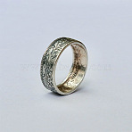 Alloy Finger Rings, with Engraved Flower Pattern, Antique Silver, US Size 7(17.3mm)(FS-WG7018A-02)