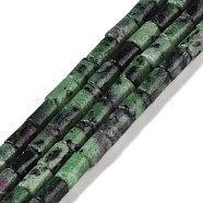 Natural Ruby in Zoisite Beads Strands, Column, 7.5~8.5x5~6mm, Hole: 1mm, about 45~46pcs/strand, 14.69~15.04 inch(37.3~38.2cm)(G-C128-A16-01)