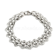 304 Stainless Steel Mesh Chain Bracelet, Stainless Steel Color, 8 inch(20.4cm)(BJEW-C042-03P)