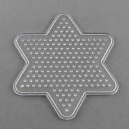 ABC Pegboards used for 5x5mm DIY Fuse Beads, Star, Clear, 103x92x5mm(X-DIY-R014-03)