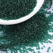 MIYUKI Round Rocailles Beads, Japanese Seed Beads, 11/0, (RR147) Transparent Emerald, 2x1.3mm, Hole: 0.8mm, about 1111pcs/10g(X-SEED-G007-RR0147)