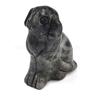 Natural Larvikite Carved Dog Figurines, for Home Office Desktop Decoration, 10~13x16~18x24~25mm(DJEW-L023-A09)