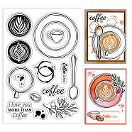 Custom Summer Theme PVC Plastic Clear Stamps, for DIY Scrapbooking, Photo Album Decorative, Cards Making, Coffee, 160x110mm(DIY-WH0631-0359)