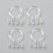 Plastic Clip-on Earring Findings, for Non-pierced Ears, Clear, Hole: 0.8mm, 11x8x1.2mm(KY-P001-06C)