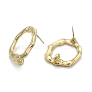 Alloy Stud Earring Findings, with Loop, Steel Pins, Light Gold, 19.5x17mm, Hole: 2mm, pin: 0.7mm(PALLOY-S121-70)