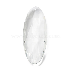 Transparent Glass Pendants, Faceted, Oval, for Chandelier Crystal Hanging Pendants, Clear, 119.5x44.5x18mm, Hole: 2mm(GLAA-R223-04B)