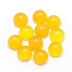 Natural Yellow Agate Cabochons, Half Round, 6x3~3.5mm(X-G-P393-R17-6mm)