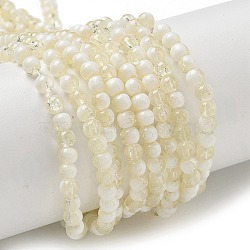 Crackle Glass Beads Strands, Rondelle, PapayaWhip, 4.5mm, Hole: 0.7mm, about 208~217pcs/strand, 299.21''(760cm)(GLAA-U001-4mm-11)