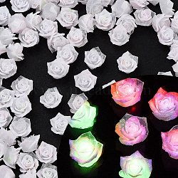 Triple Color Luminous Resin Decoden Cabochons, Glow in the Dark, Flower, Snow, 7x7x4mm(RESI-K036-55)