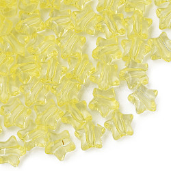 Transparent Acrylic Beads, Star, Yellow, 9x9.5x5.5mm, Hole: 2mm, about 2000pcs/500g(MACR-S373-45-B03)