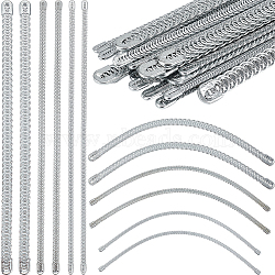 30Pcs 3 Styles Carbon Steel Spiral Corset Boning Stay, Modeling Sticks, Stainless Steel Color, 240x5~10x2mm, 10pcs/style(FIND-GF0005-98)